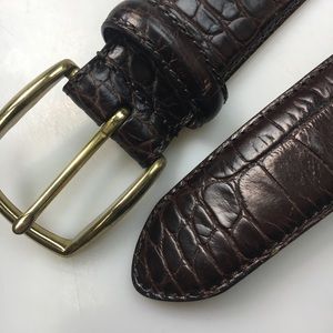 COACH womens  Brown Leather Embossed Calf Skin BELT 5903 36” Solid Brass Buckle